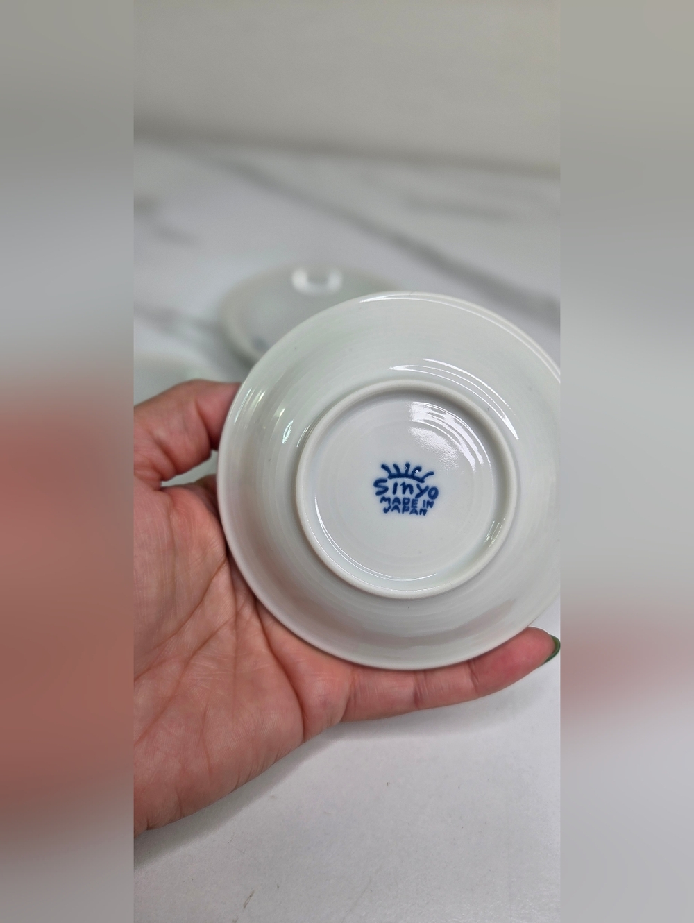 Ceramic Cat Motif Sauce Dishes - White & Blue - 3 Piece Lot 3.75"- 4" - Picture 9 of 15